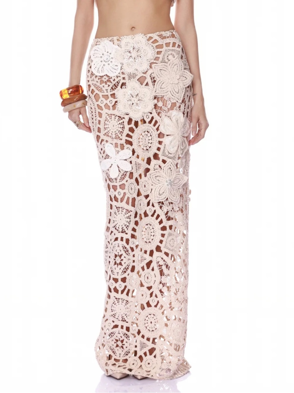 Bronx & Banco Casablanca Crochet Maxi Skirt NWT